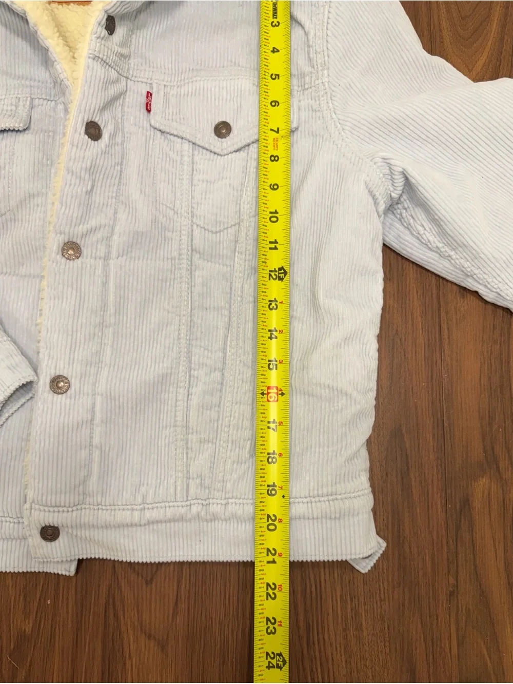 Levi's  Light Blue Corduroy Jacket with Cream Sherpa Collar Men’s L